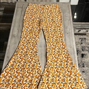 Floral Bell Bottom corduroy Pants